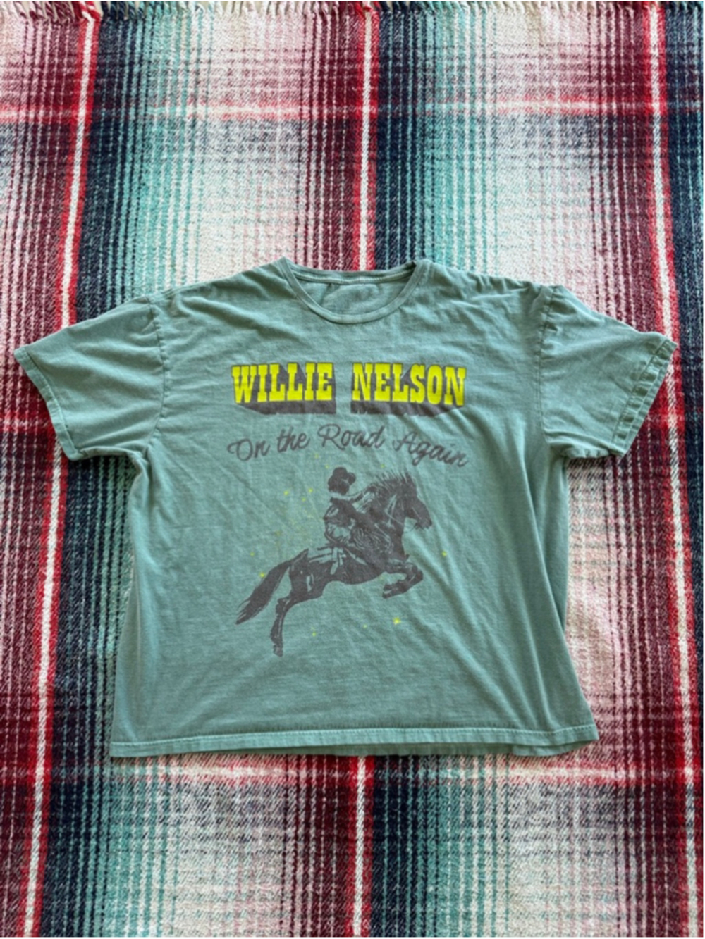 Green Willie Nelson Short Sleeve Tee XL